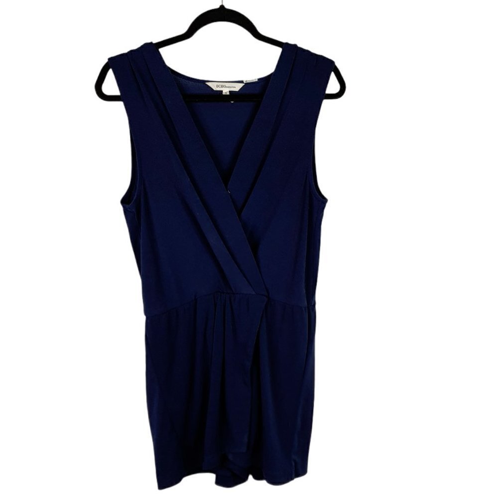 BCBGeneration Navy Blue V Neck Sleeveless Romper Size‎ Medium